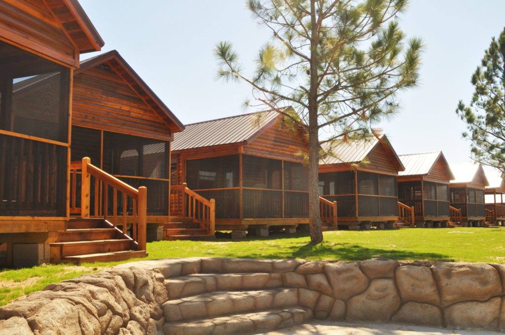 H20 Cabins in a row