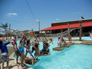 kids on walk the plank at little pirate