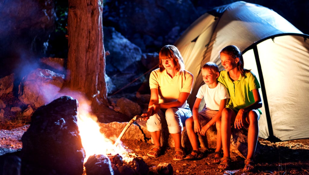family tent camping