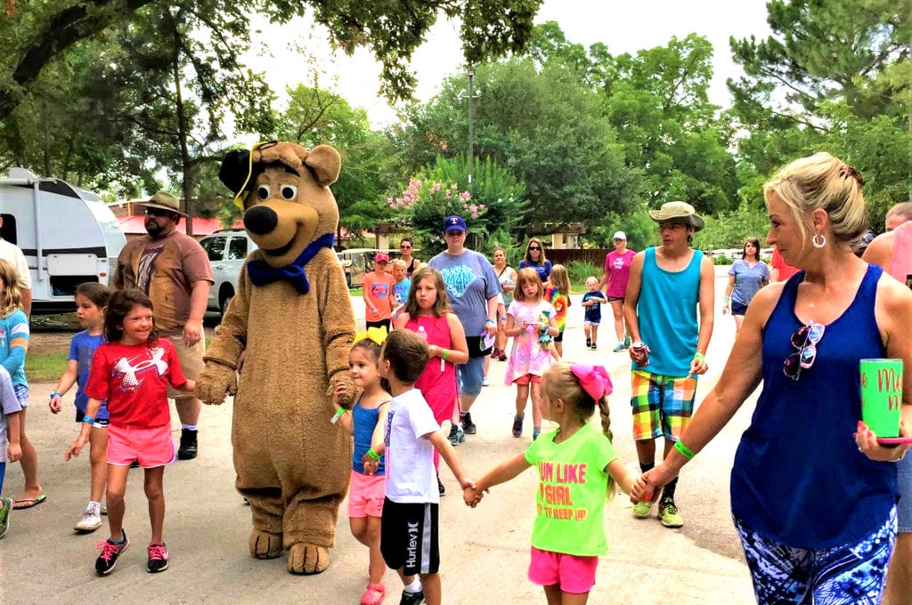 Boo Boo Bear Strolling With Family