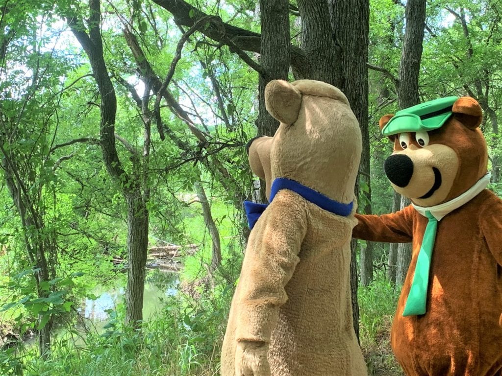 Yogi Bear and Boo Boo finding Miller Creek on the Nature Trail