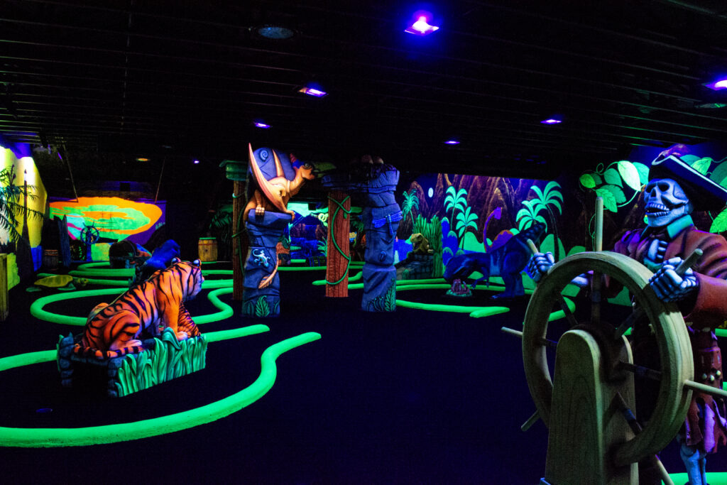 glow mini golf panoramic view