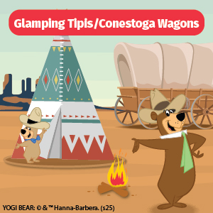 Reserve a Glamping Tipis/Conestoga Wagons